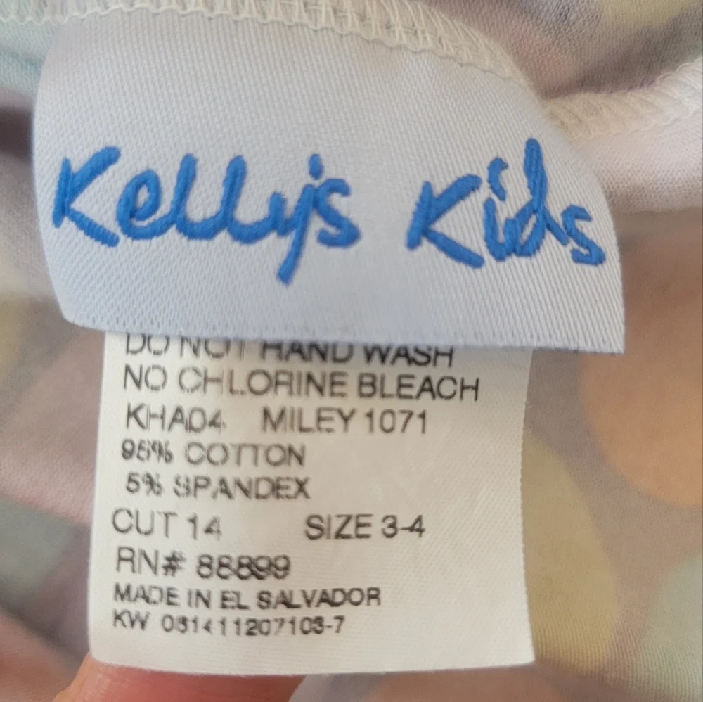 Kelly's Kids Girls Striped Polka Dot Ruffle Tunic Dress Purple Multi Size 3/4